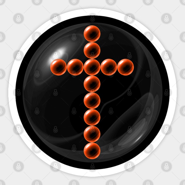 Orange Cross in Glass Ball Sticker by The Black Panther